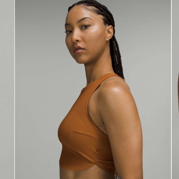 Lululemon Ribbed Longline Yoga Bra *Light Support, C/D Cup Butternut Brown - Picture 4 of 9